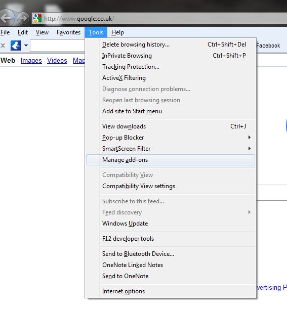 how to manage add ons in internet explorer 9