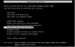 Domain Controller in Directory Services Restore Boot Loop