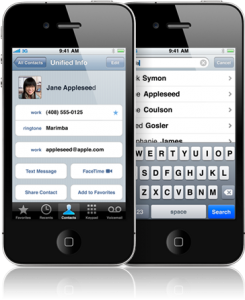 iPad,iPhone 4s Showing All Contacts.