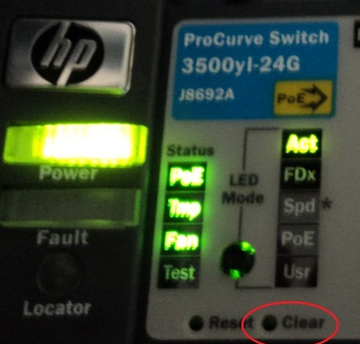 hp procurve password reset