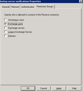 exchange servers tab