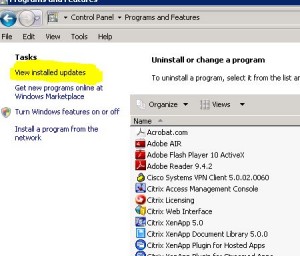 view installed updates