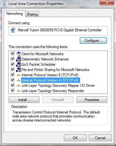 local area connection properties