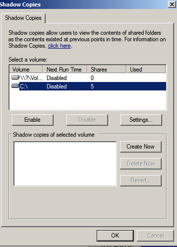 Setup Shadow Copies On Server 2008 Guide