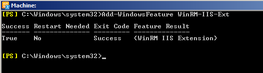 Add-WindowsFeature WinRM-IIS-Ext