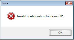 Invalid Configuration For Device 0