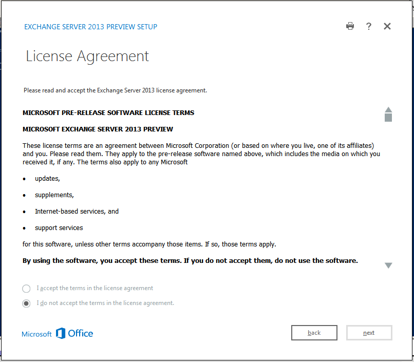 Terms apply. Exchange 2013. Microsoft License Agreement. Windows Server 2013. Microsoft terms.