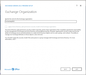 exchange 2013 orginization