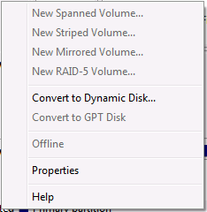 Convert a disk to dynamic