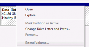 Extend or span drive space of two drives