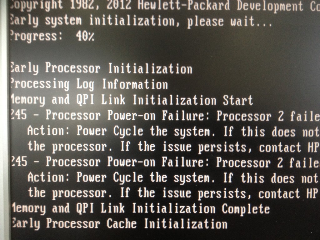 Processor Power-on failure