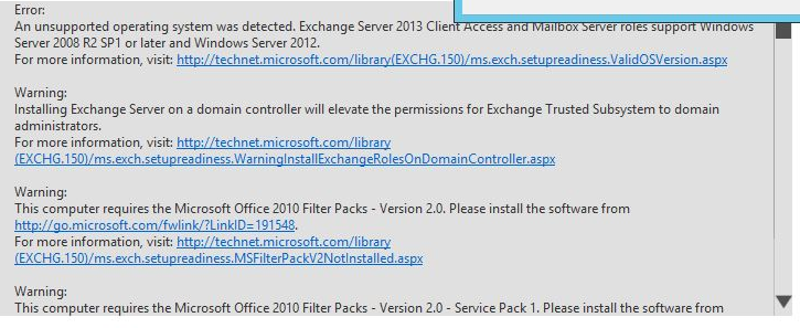 Exchange 2013 - Error Unsupported OS detected Exchange 2013 - Error Unsupported OS detected