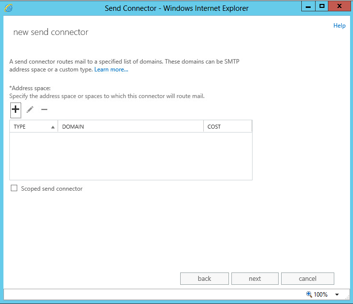 Exchange 2013 send connector managament