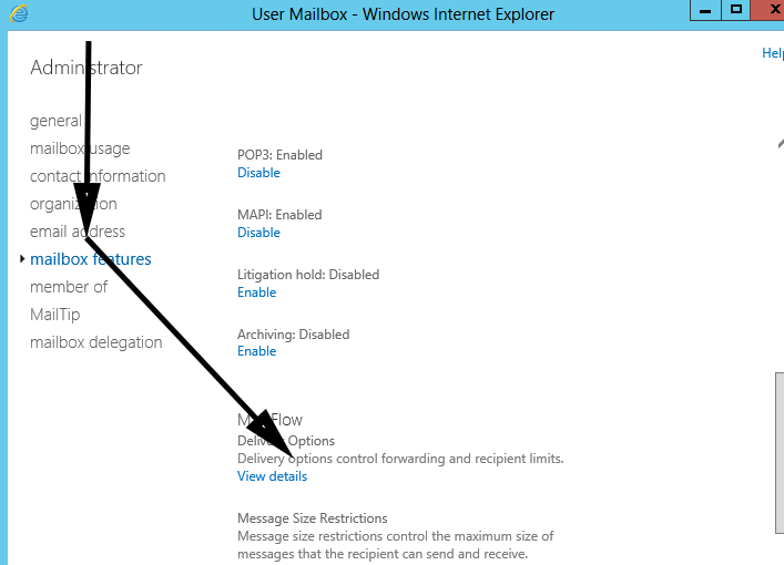 Exchange 2013 user mail flow