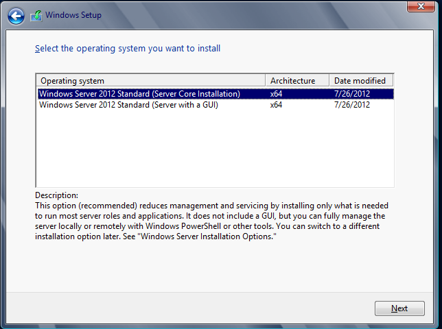 Server 2012 core or gui