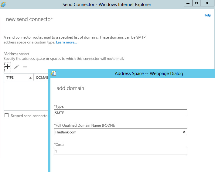 TLS Exchange 2013 send connector