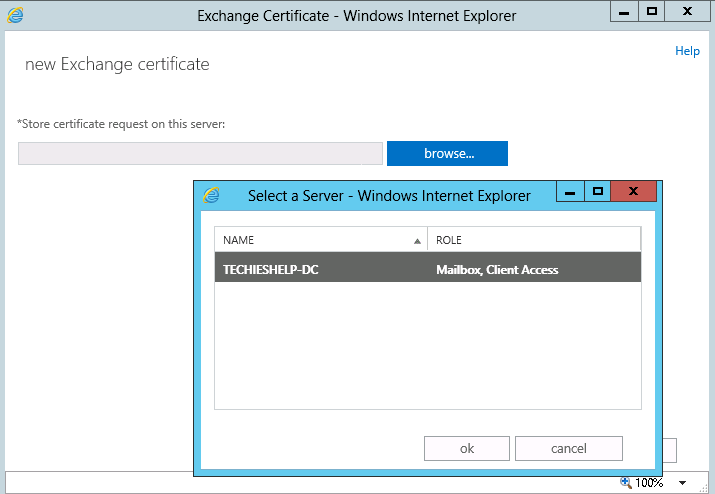 save exchange 2013 certificate request
