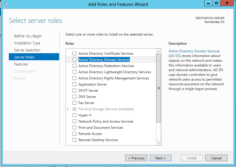 server 2012 domain services