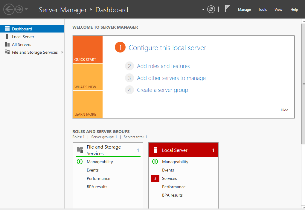 server manager 2012