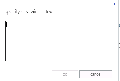 specify disclaimer text