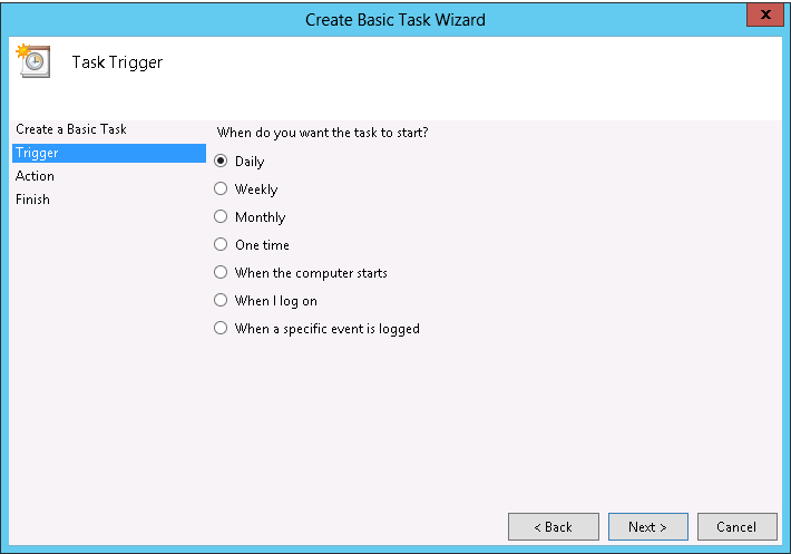 Create Scheduled task server 2012