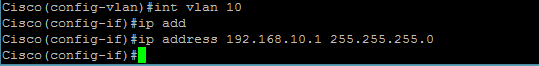 Cisco add ip address to vlan