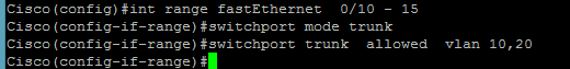 allow vlans over cisco trunks