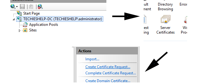 create certificate request iis7