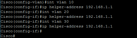 setup DHCP for multiple VLAN`s