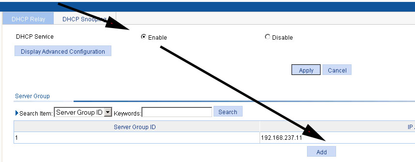 HP V910 create server group