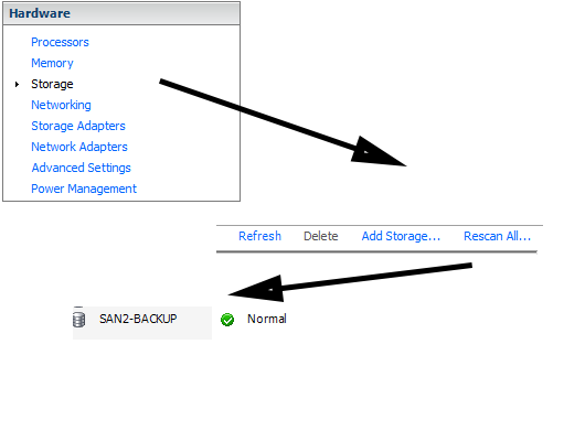 vmware refresh iscsi storage