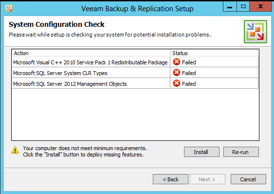 Veeam 7 prerequisites