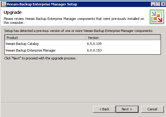 upgrade veeam 6 to 7 summary