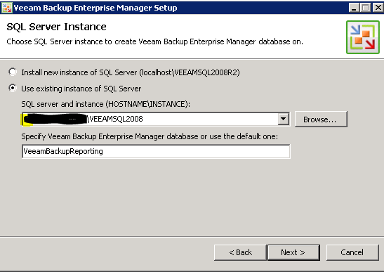 veeam upgrade sql instance