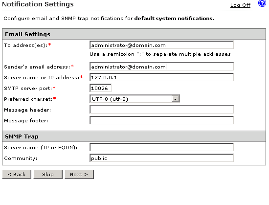 IMSVA notification settings