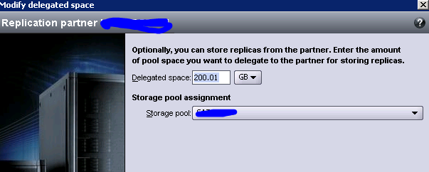increase delegated space Dell Equallogic wizard