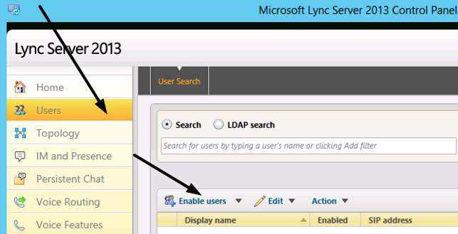 Create New User In Lync Control Panel