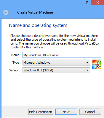 Windows 10 demo machine on windows 8