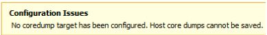 No coredump target has been configured Host core dumps cannot be saved
