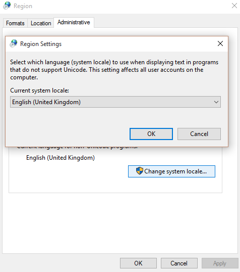 Windows 10 change locale