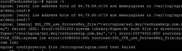 Nginx startup fail